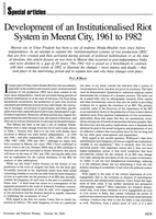 Development of an Institutionalised Riot System in Meerut City, 1961 to 1982