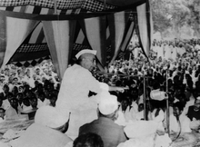 Charan Singh at a rally in Ahirauli village, December 23, 1967
