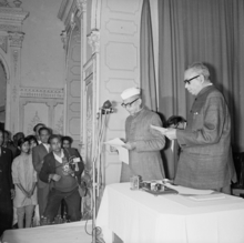 CCS swearing-in ceremony as UP CM, photographed here with Governor Gopala Reddi. February 16, 1970